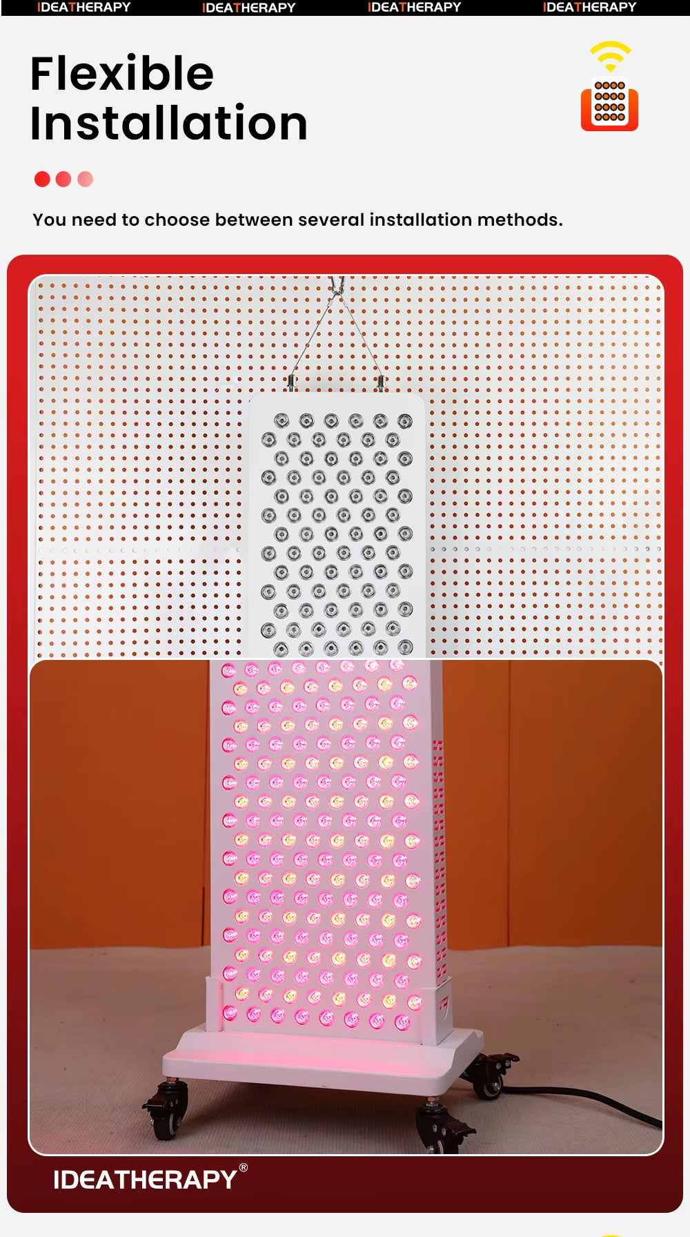 Full Body Led Red Infrared Smart Touch Screen 630,650,660, 670, 810, 830, 850,1060Nm Healing Red Light Therapy Panel with Stand