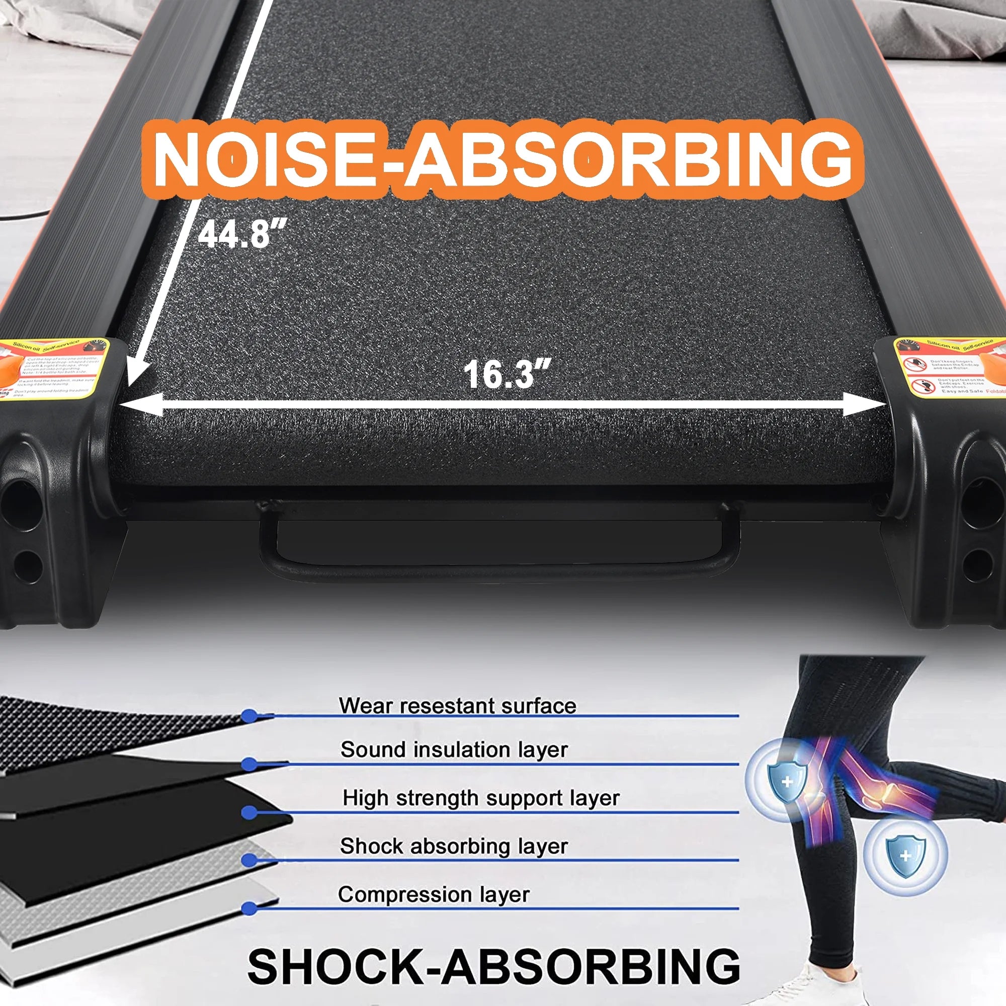 Folding Electric Treadmill with Incline, 330Lb Capacity 3.5HP Treadmill for Home Office Workout - Black