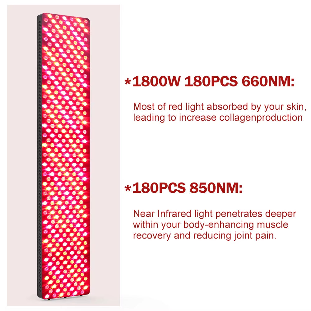 Red Light Therapy Panel with Stand 360 Degree Rotation Foldable Home Red Light Bed 600Nm 850Nm Infrared Light Therapy