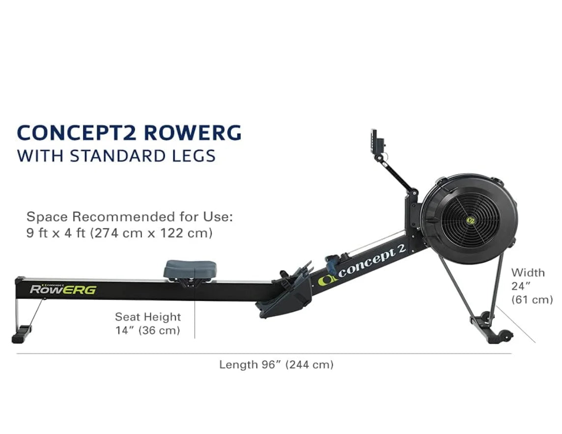 Rowerg Indoor Rowing Machine - PM5 Monitor, Device Holder, Adjustable Air Resistance, Easy Storage