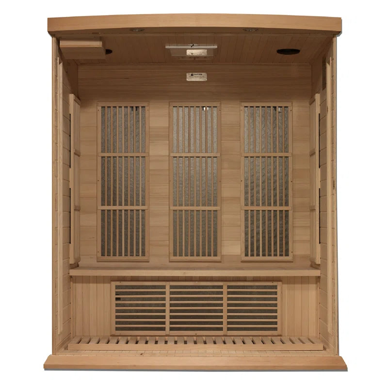 Saunas 3 - Person Indoor Bluetooth Compatible FAR Infrared Sauna in Hemlock