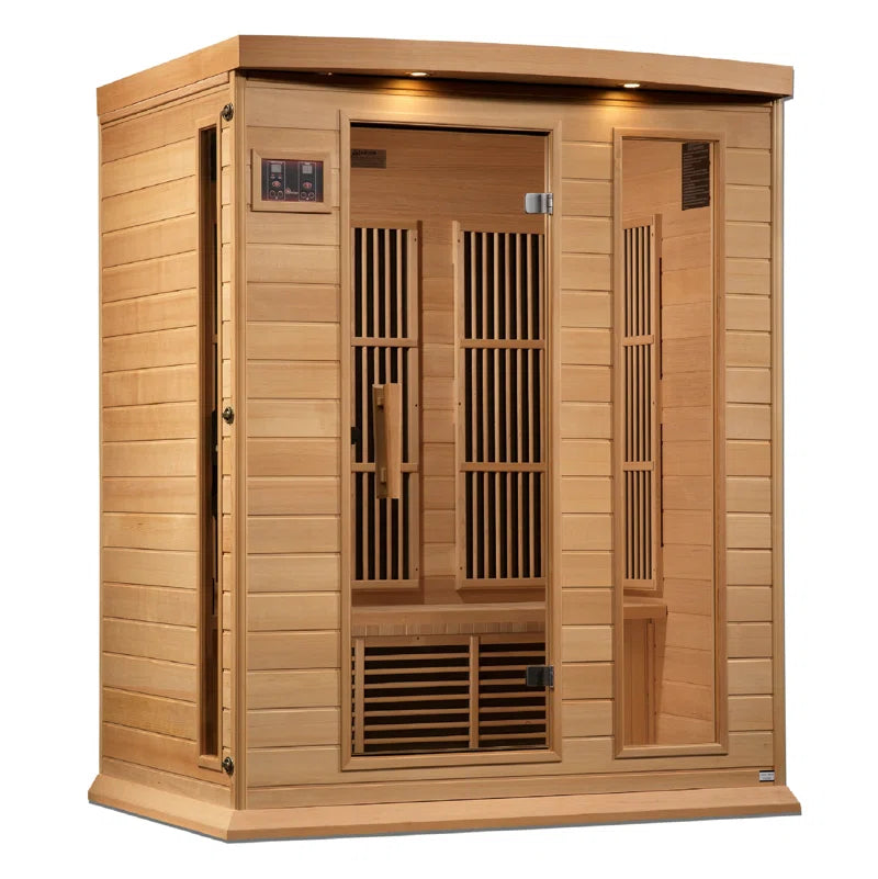 Saunas 3 - Person Indoor Bluetooth Compatible FAR Infrared Sauna in Hemlock