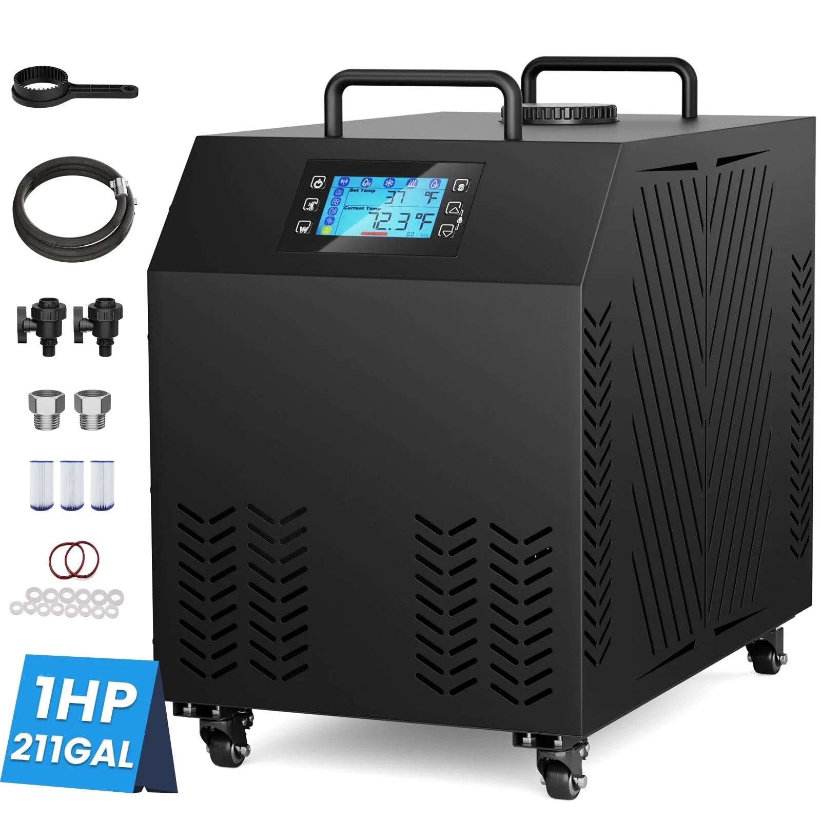 Cold Plunge Chiller 1HP, Water Chiller for Ice Bathtub 210 Gallon, Adjustable Temperature 37.4 F~107.6 F