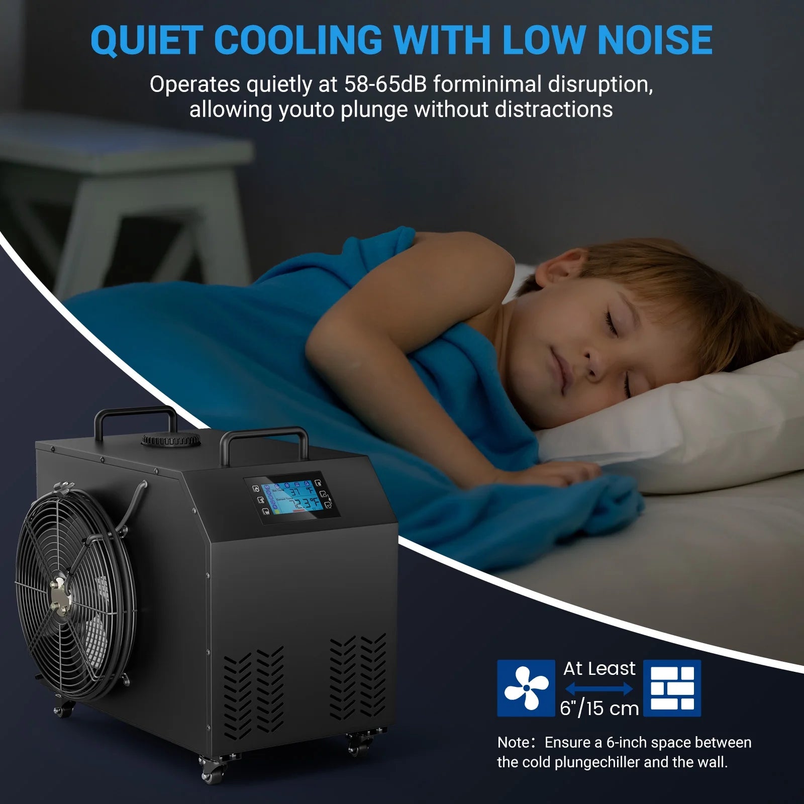 Cold Plunge Chiller 1HP, Water Chiller for Ice Bathtub 210 Gallon, Adjustable Temperature 37.4 F~107.6 F