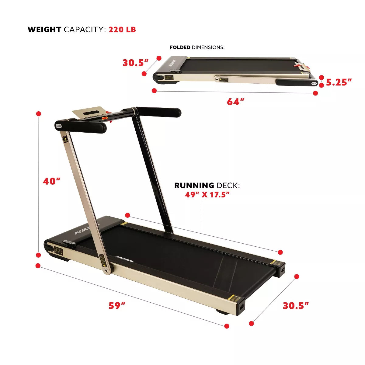 ASUNA Slim Folding Motorized Treadmill