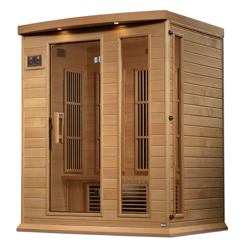 Saunas 3 - Person Indoor Bluetooth Compatible FAR Infrared Sauna in Hemlock