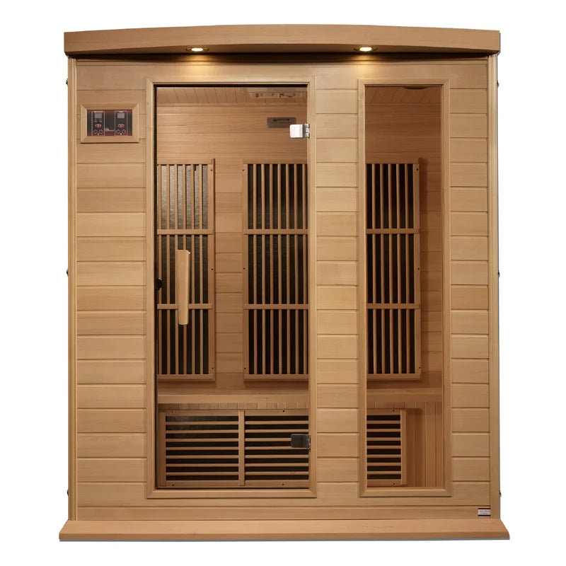 Saunas 3 - Person Indoor Bluetooth Compatible FAR Infrared Sauna in Hemlock