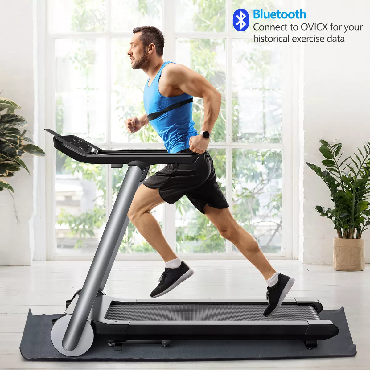Superfit Folding Electric Treadmill Jogging Machinebluetooth10 Preset Programs
