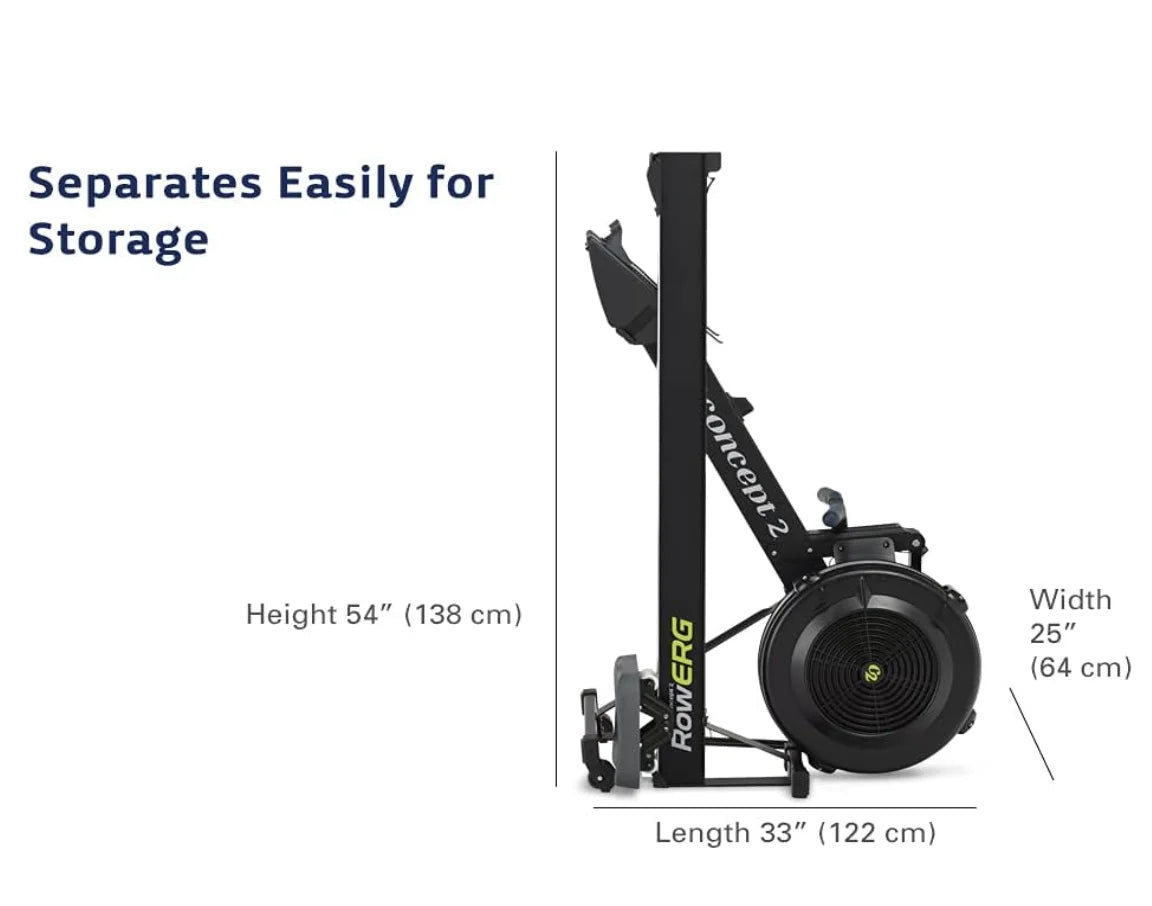 Rowerg Indoor Rowing Machine - PM5 Monitor, Device Holder, Adjustable Air Resistance, Easy Storage